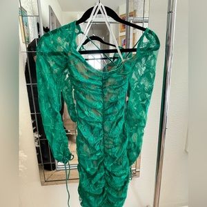 HOURS Green long sleeve body con dress, worn once